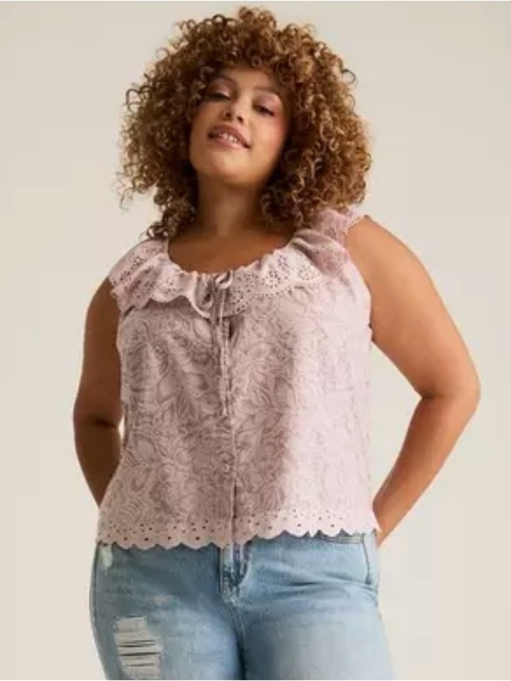 NWT Torrid Festi Embroidery Ruffle Top 1X
